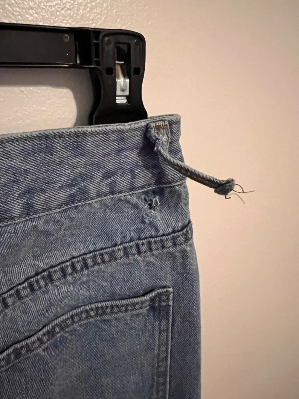 Denim Midi Skirt with Front Slit and V Waist | Size S